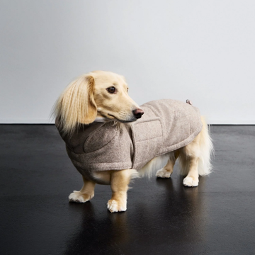 Cloud7 Brooklyn, Gravhund // Varm og vandtæt hundejakke (tweed beige)