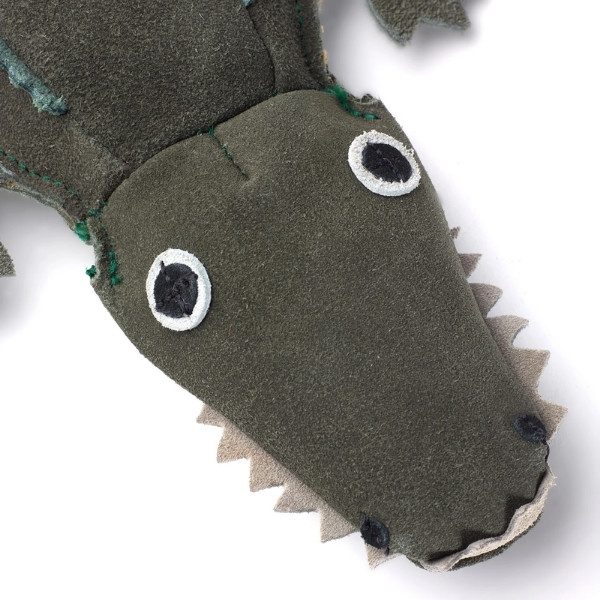 Colin the crocodile // Hundelegetøj af jute og ruskind (Krokodille)