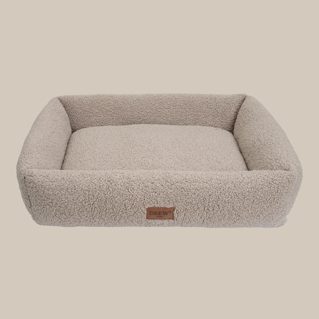 Drew's Dogwear Nuna // Teddyblød & vaskbar hundeseng med memoryfoam (taupe)
