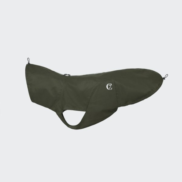 Cloud7 Dublin // Hunderegnjakke med åbning til sele (dark olive)