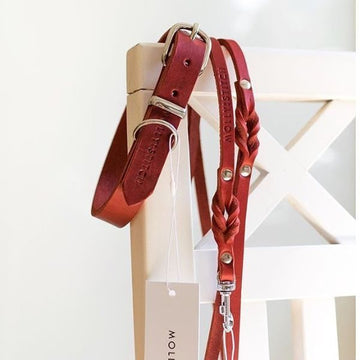 Butter Red // Halsbånd i blødt læder (rød)