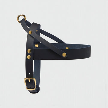 Butter Navy // Klassisk sele i blødt læder (navy blå)
