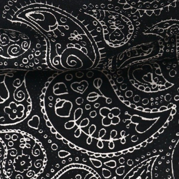 Obie // Hundebandana i paisleymønster (sort)