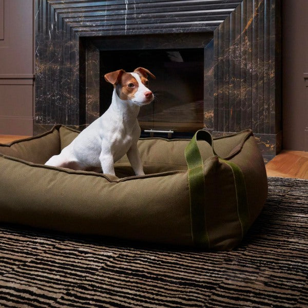 Cloud7 Boost // Blød hundeseng i slidstærkt canvas (olive)