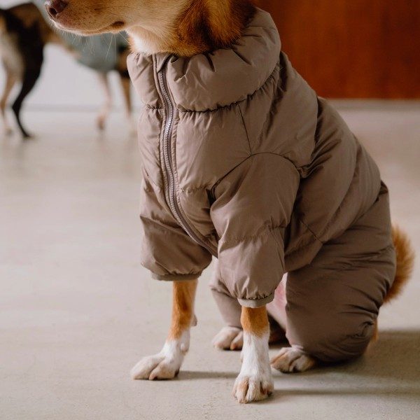 Cushycushy Onesie // Flyverdragt som ikke skal over hovedet (mocha)