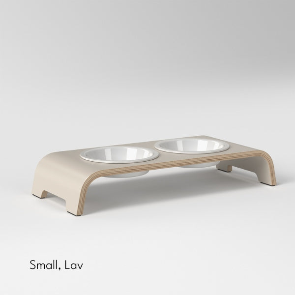 dogBar, Porcelæn Skåle // Foder- og vandskåle stativ (beige)