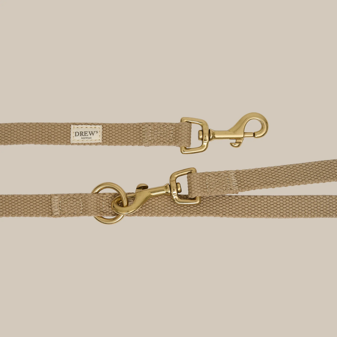 Drew's Dogwear Beige // Justerbar hundesnor af bomuld (beige)