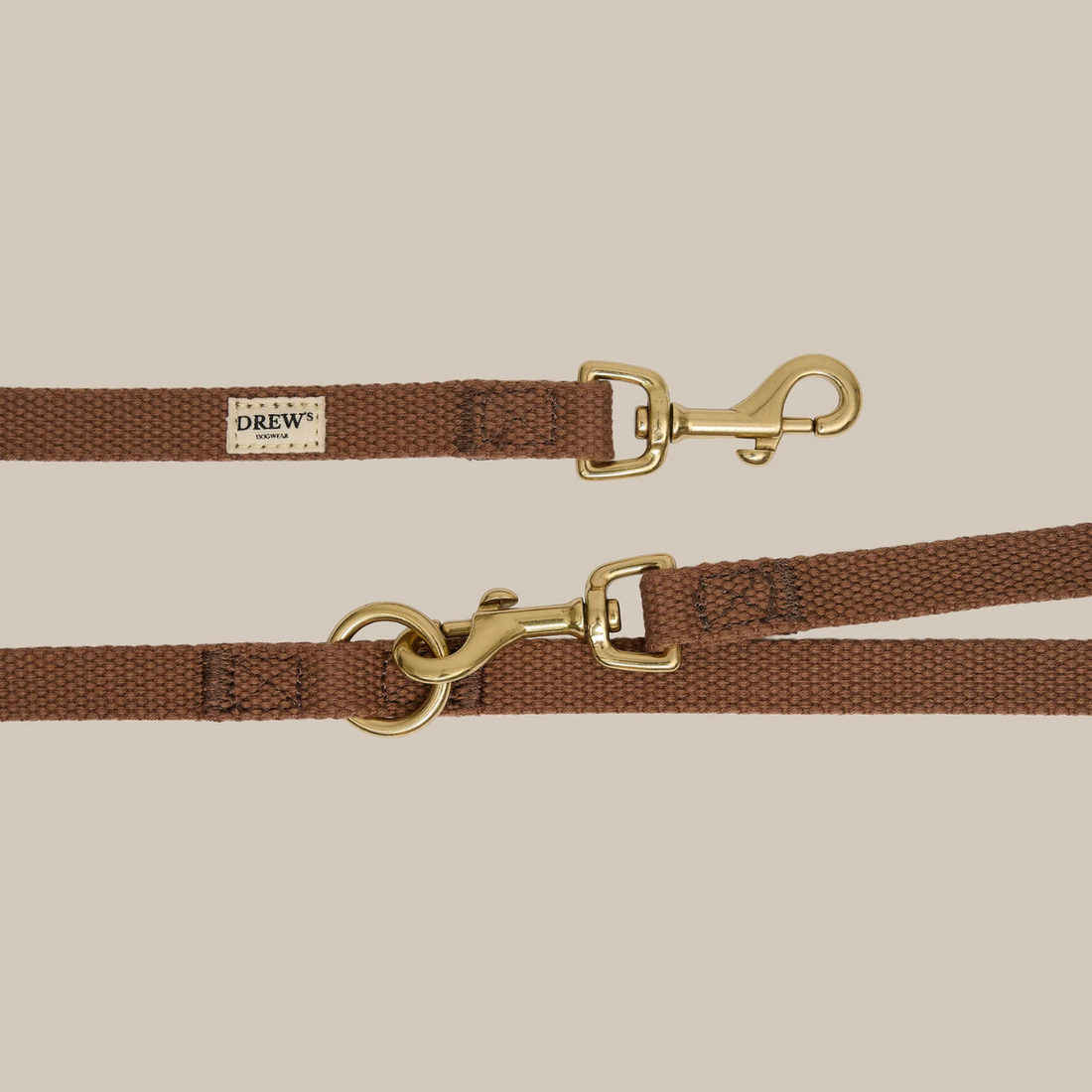 Drew's Dogwear Brown // Justerbar hundesnor af bomuld (brun)