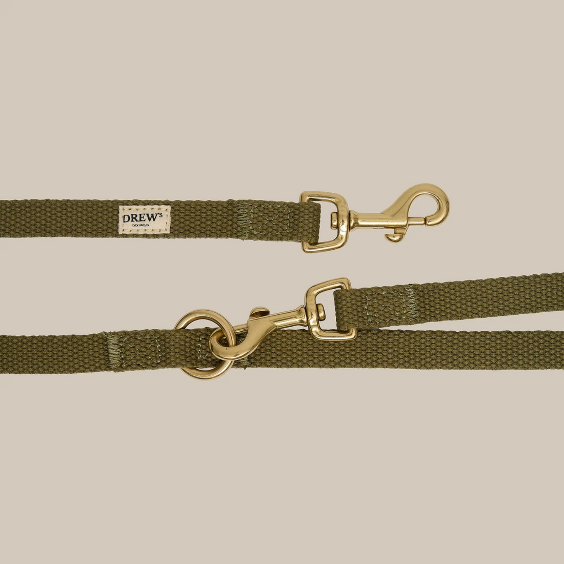 Drew's Dogwear Olive // Justerbar hundesnor af bomuld (grøn)