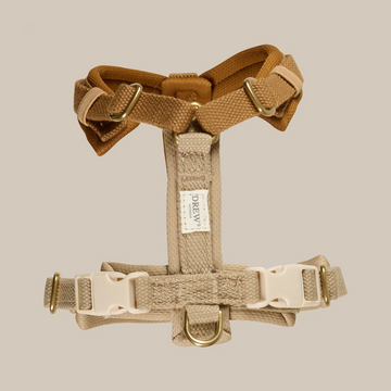 Drew's Dogwear Cortado Pro // Justerbar og blød y-sele (brun/beige)