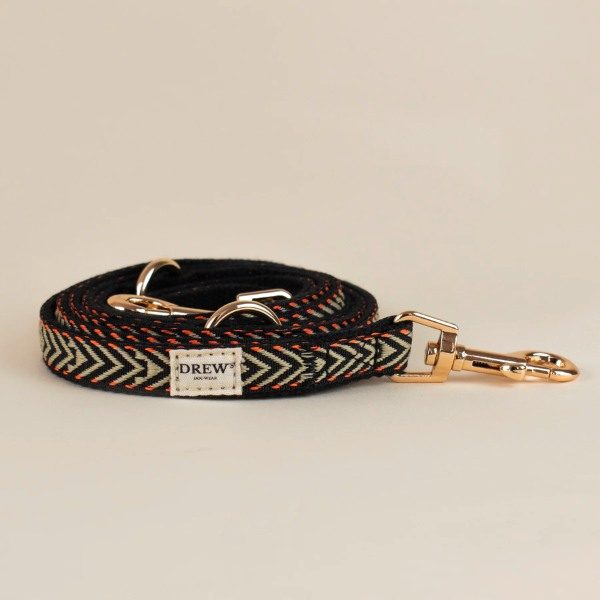 Drew's Dogwear Bright Orange // Justerbar og let line (beige/orange)