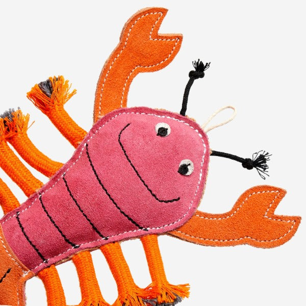 Larry The Lobster // Naturligt hundelegetøj i ruskind (hummer)