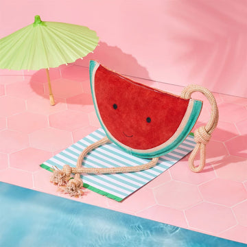 Wendy the Watermelon // Stort legetøj i ruskind og jute (vandmelon)
