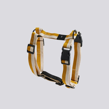 HAY Dogs Flat // Justerbar y-sele i genanvendt nylon (gul/creme)