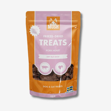 Mush Treats, Pork Heart // Smagfuld frysetørrede godbidder med gris (hjerte)