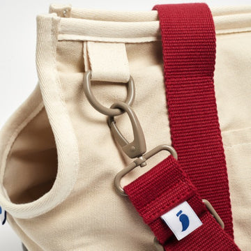 Constantin Bag // Farverig hundetaske med cross-body rem (rød/grå)