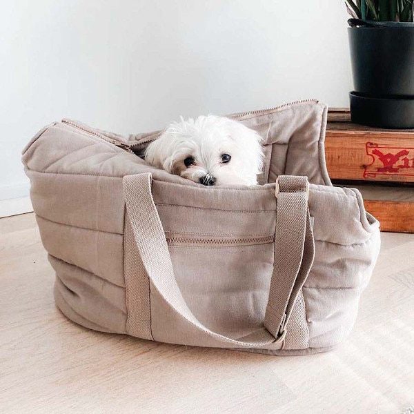 Tadazhi Rio // Hundetaske i økologisk bomuld (mørk sand)