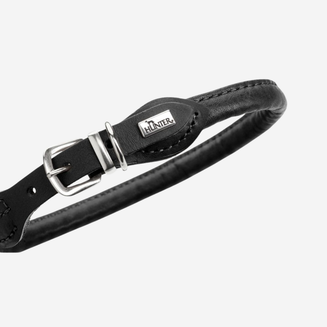 Hunter Round and Soft // Rundsyet læderhalsbånd (sort)