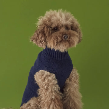 George Sweater // Hundesweater i merinould og cashmere (navy) Small