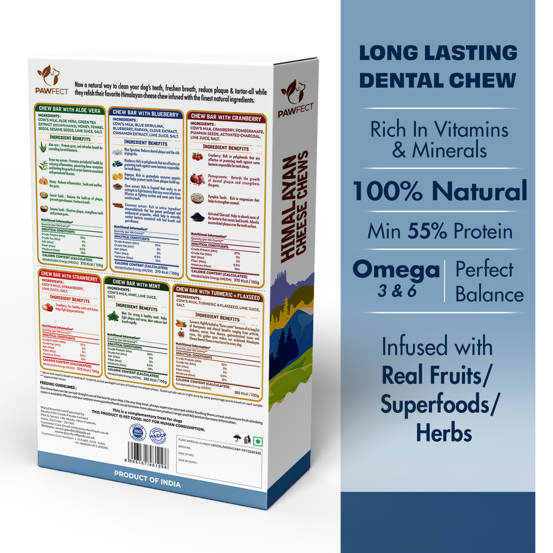 Pawfect Himalaya Variety // Naturlig og langtidsholdbare gnaveben (6 stk)