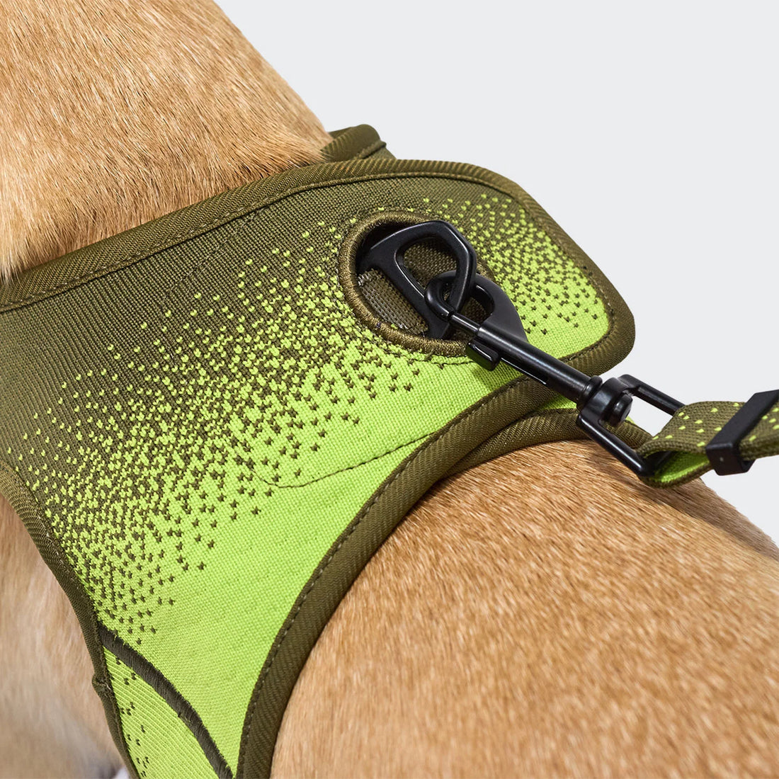 CLOUD7 V3 Vest Harness AKTIV Knit // Blød og ergonomisk hundesele (khaki/neon green)