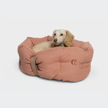 Cloud7 LTTL Snoozy Linen-Mix // Blød hundeseng til hvalpe og små hunde (dusty rose)