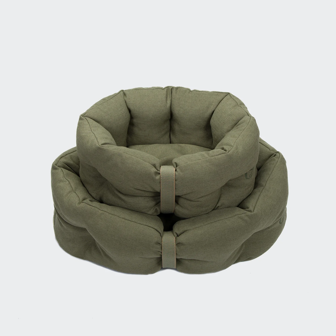Cloud7 LTTL Snoozy Linen-Mix // Blød hundeseng til hvalpe og små hunde (moss)