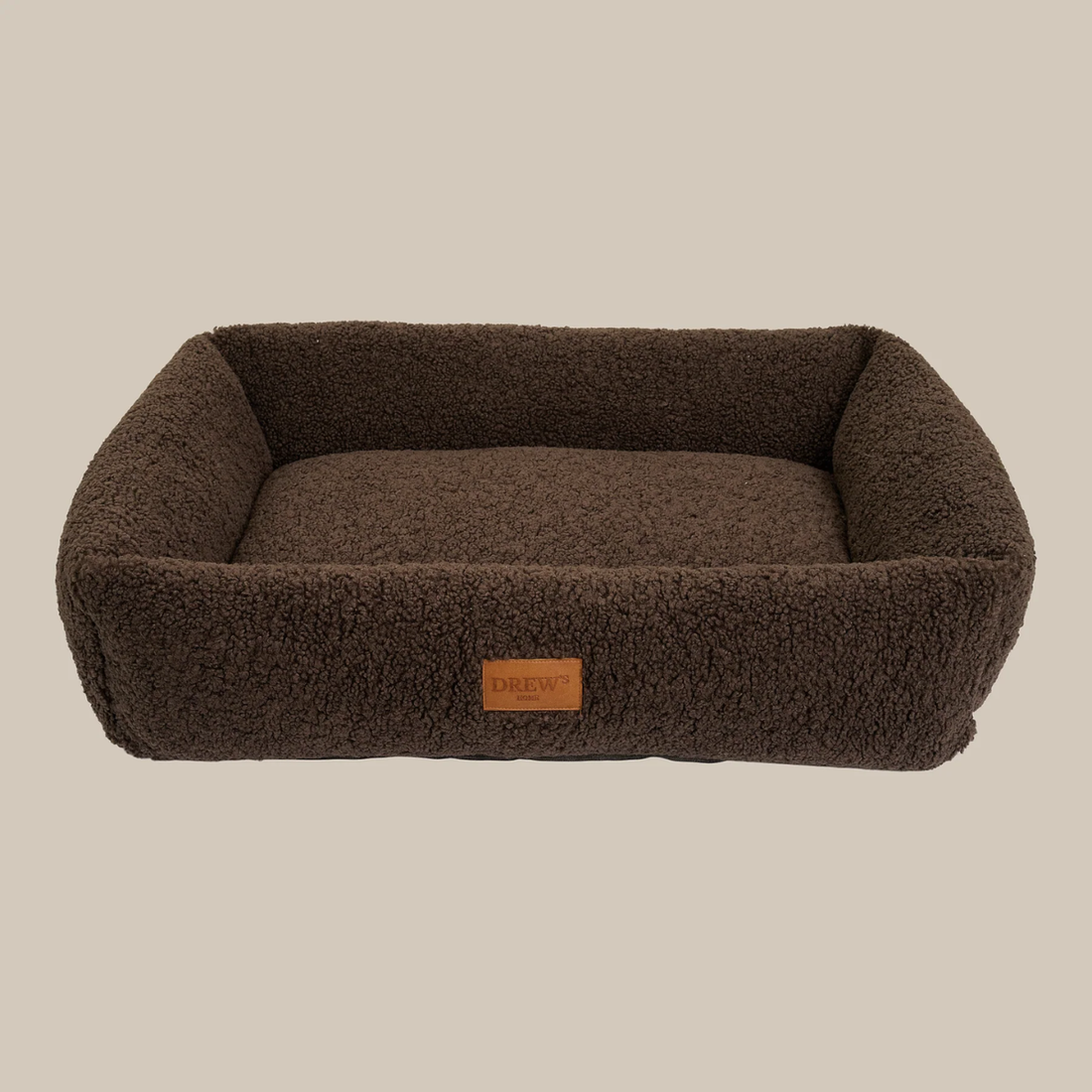 Drew's Dogwear Nuna // Teddyblød & vaskbar hundeseng med memoryfoam (brun)
