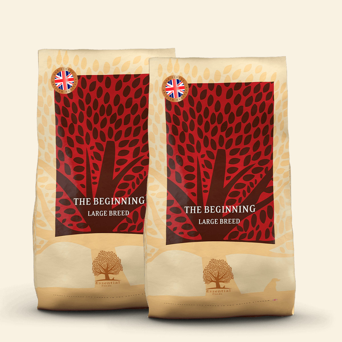 Essential Heritage, Beginning Large Breed // Tørfoder til hvalpe op over 15kg. (2 x 10kg.)