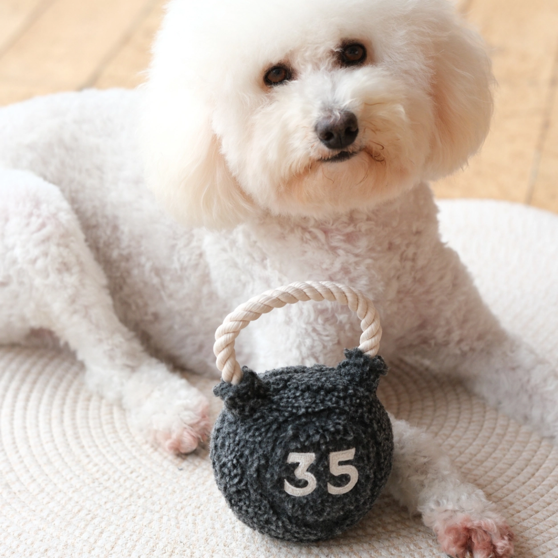 Lambwolf Kettlebell // Legetøjsbold med reb og piv