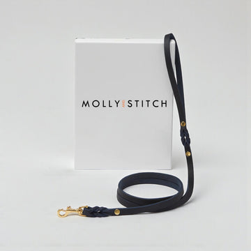 Butter Navy City Leash // Classic dog leash in soft leather (dark blue)