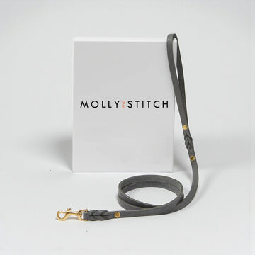 Butter Timeless City Leash // Classic dog leash in soft leather (gray)