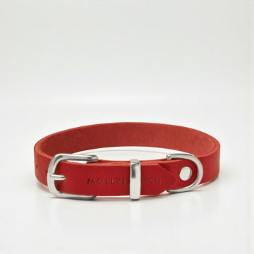 Butter Red // Halsbånd i blødt læder (rød)