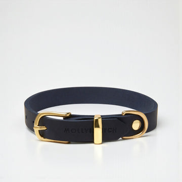 Butter Navy // Halsbånd i blødt læder (navy blå)