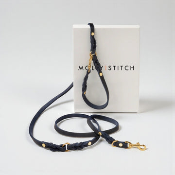 Butter Navy // Justérbar line i blødt læder (navy blå)