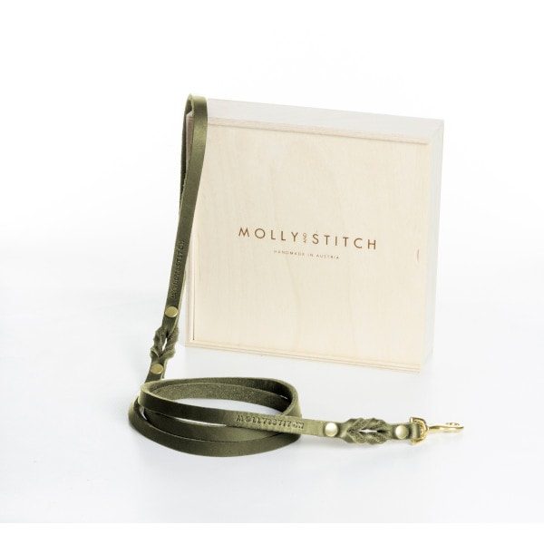 Butter Olive City Leash // Classic dog leash in soft leather (olive green)