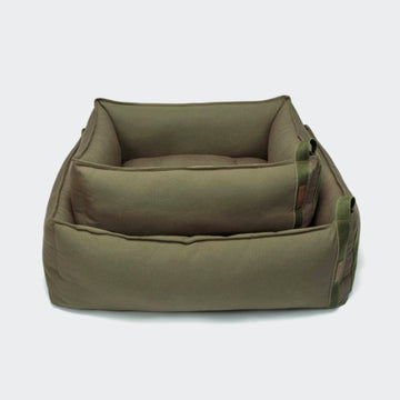 Cloud7 Boost // Blød hundeseng i slidstærkt canvas (olive)