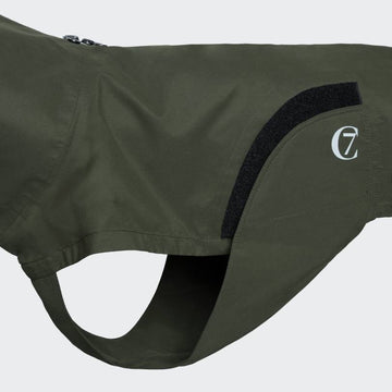 Cloud7 Dublin // Dog Raincoat with Harness Opening (olive) Size 11