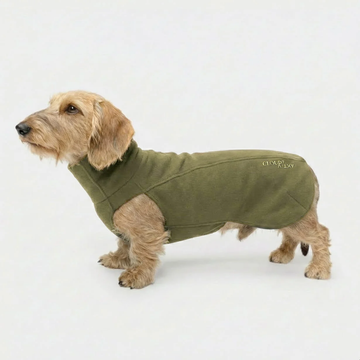 Cloud7 AKTIV Body Warmer, Gravhund // Let og varm fleecetrøje til hunde (khaki)
