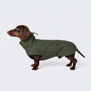 Cloud7 Dublin 2.0, Dachshund // Water and windproof rain jacket (dark olive)