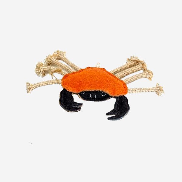 Carlos the Crab // Hundelegetøj i ruskind og jute (krabbe)