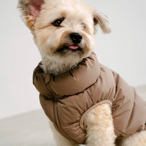 Cushycushy Vest // Dog jacket that doesn't go over the head (mocha)