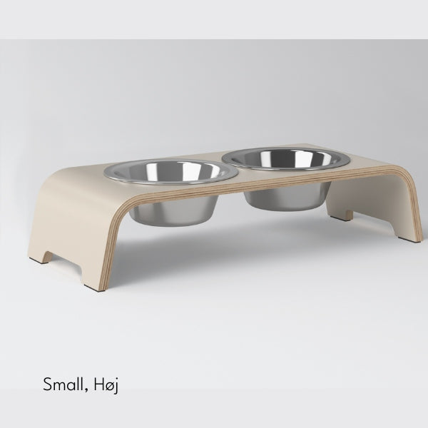 dogBar, Stål Skåle // Foder- og vandskåle stativ (beige)
