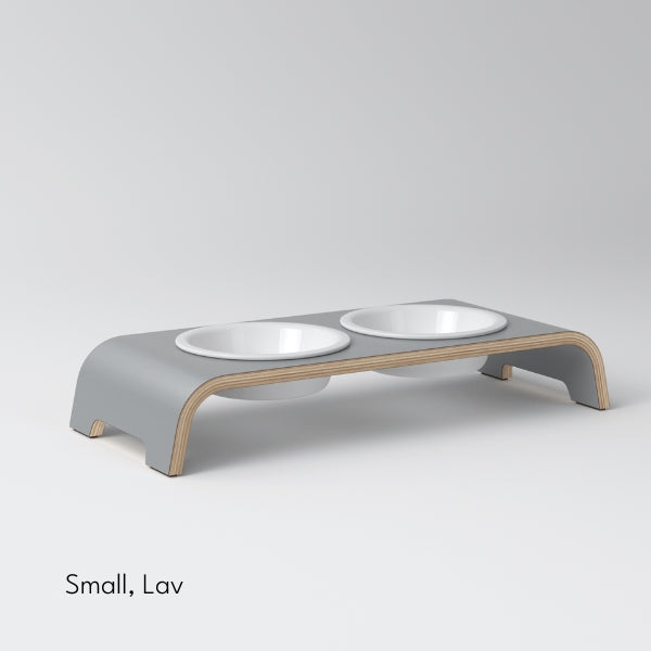 DogBar, Porcelæn Skåle // Foder- og vandskåle stativ (grå)