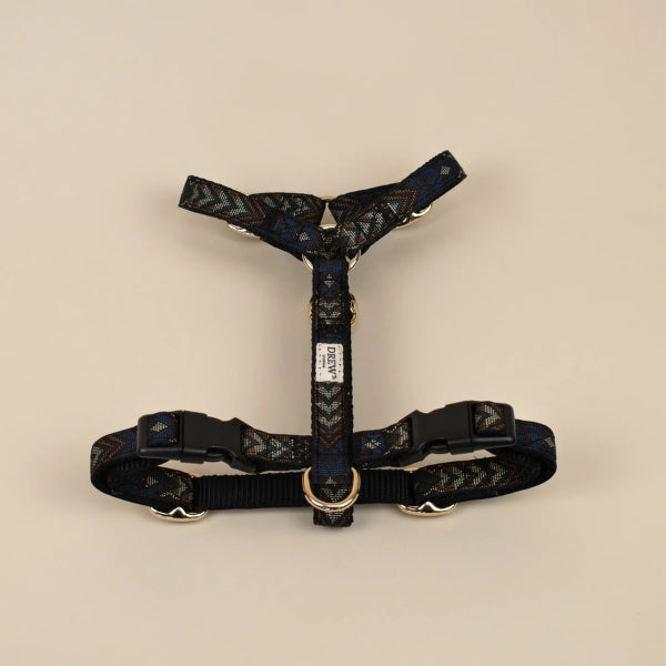 Drew's Dogwear Woody // Justerbar y-sele (grønt mønster)