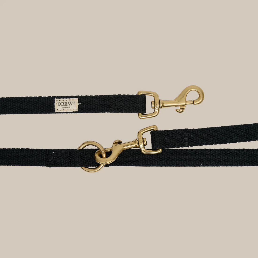 Drew's Dogwear Black // Justerbar hundesnor af bomuld (sort)