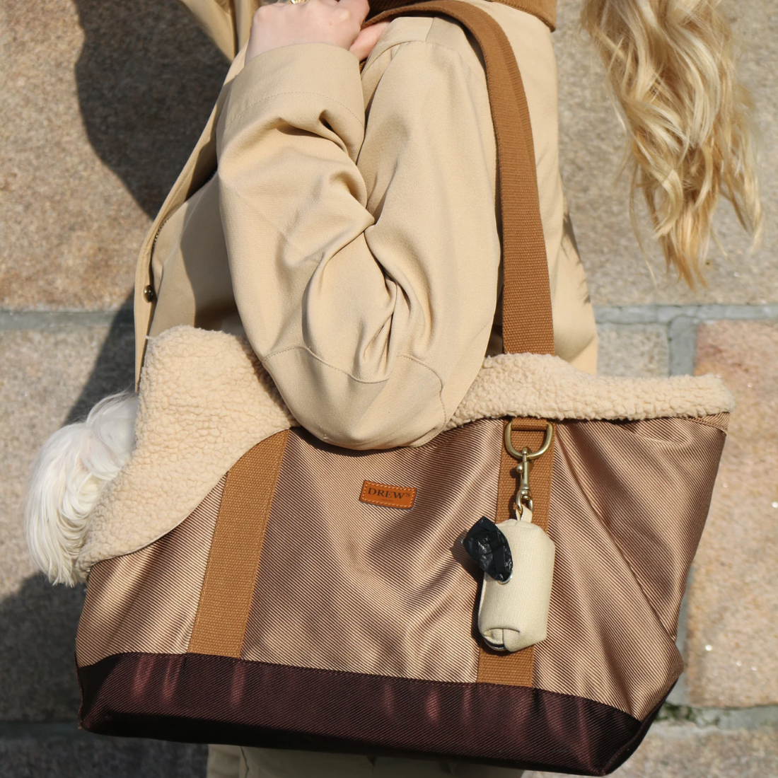 Drew's Dogwear Aspen // Hundetaske med teddy inderfor