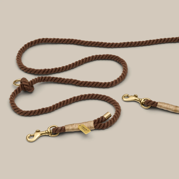 My First Leash // Adjustable and soft puppy leash (brown)