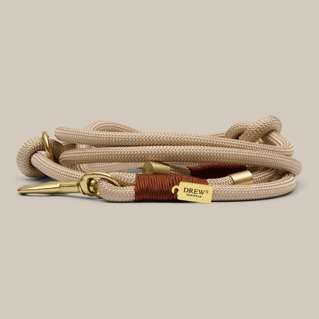 Drew's Dogwear Chailatte // Justérbar og blød rebline (beige)