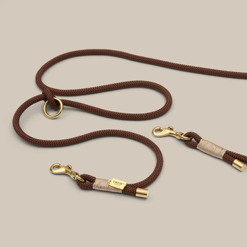 My First Leash // Adjustable and soft puppy leash (espresso)